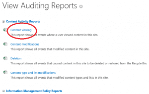 View Audit Reports menu